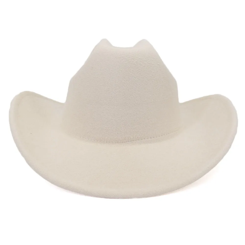 Men and Women Winter Solid Pattern Formal Western Jazz Cowboy Hat