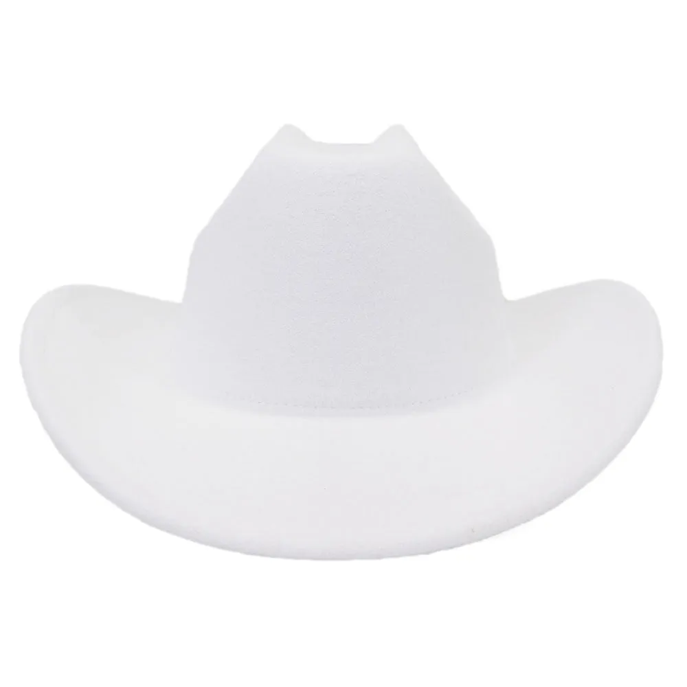 Men and Women Winter Solid Pattern Formal Western Jazz Cowboy Hat