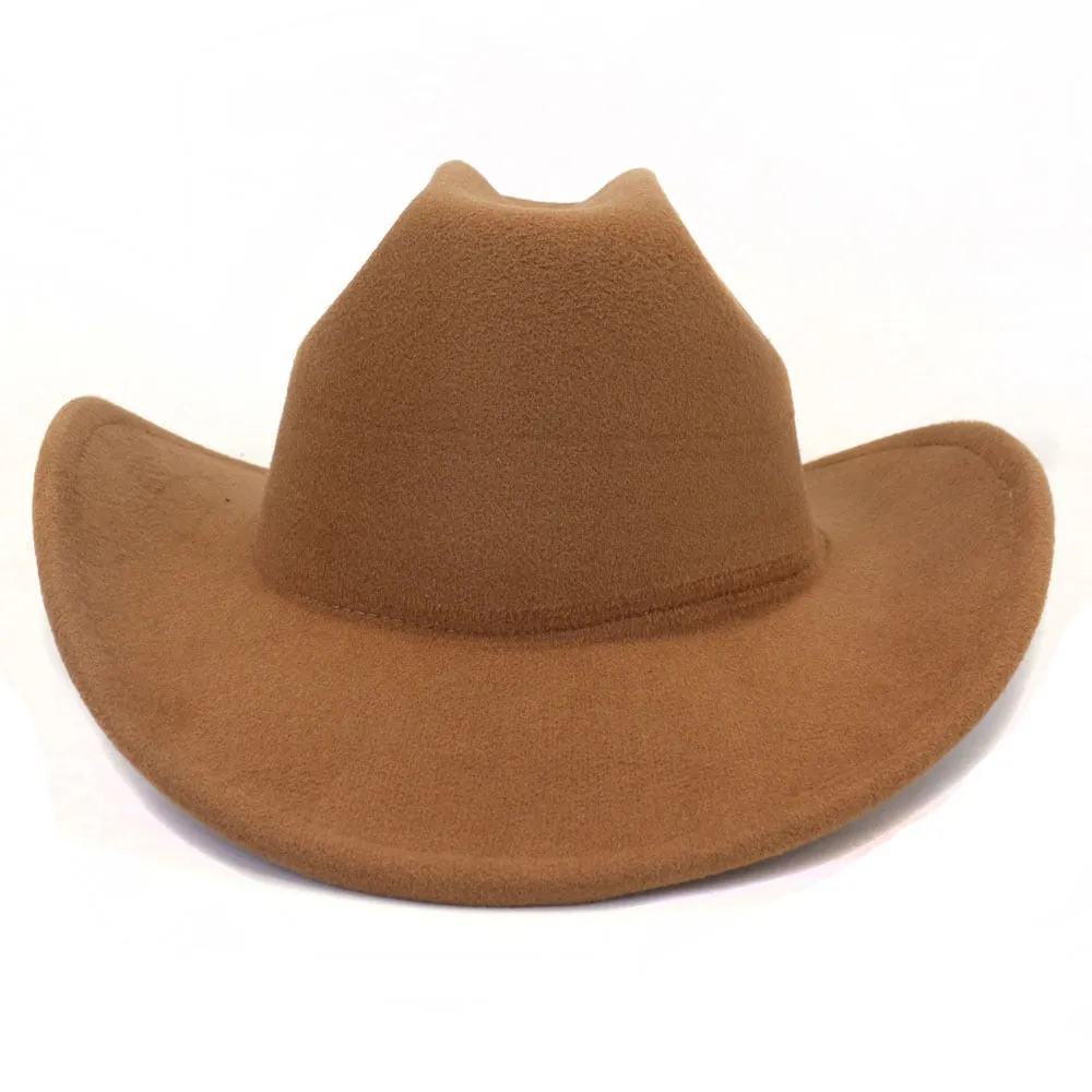 Men and Women Winter Solid Pattern Formal Western Jazz Cowboy Hat