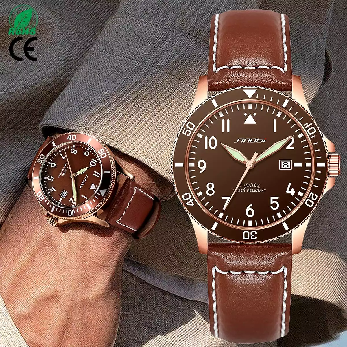 Men Genuine Leather Watch