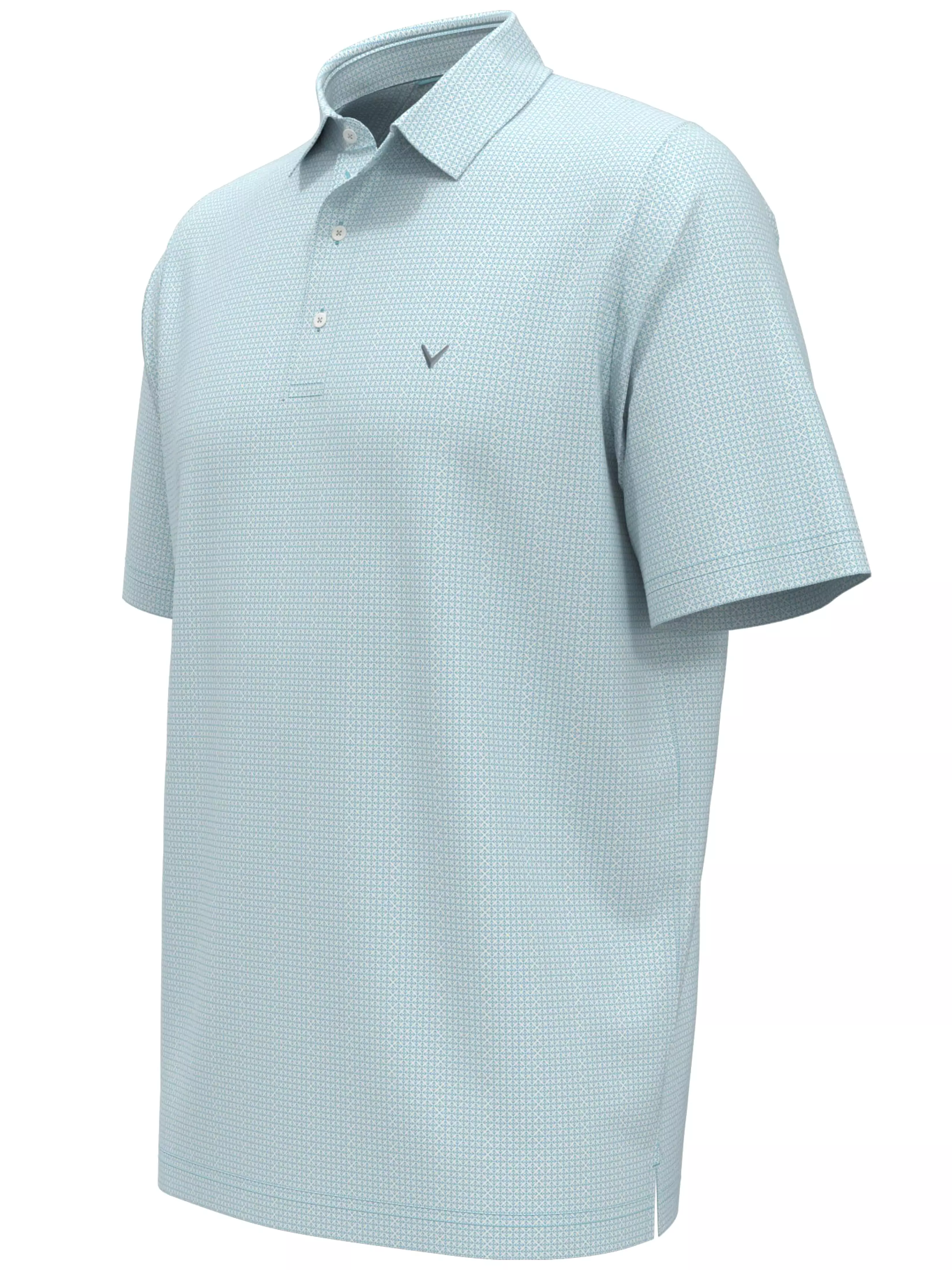 Mens Chevron Foulard Print Golf Polo