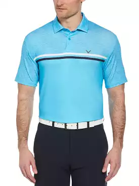 Mens Color Block Pattern Golf Polo