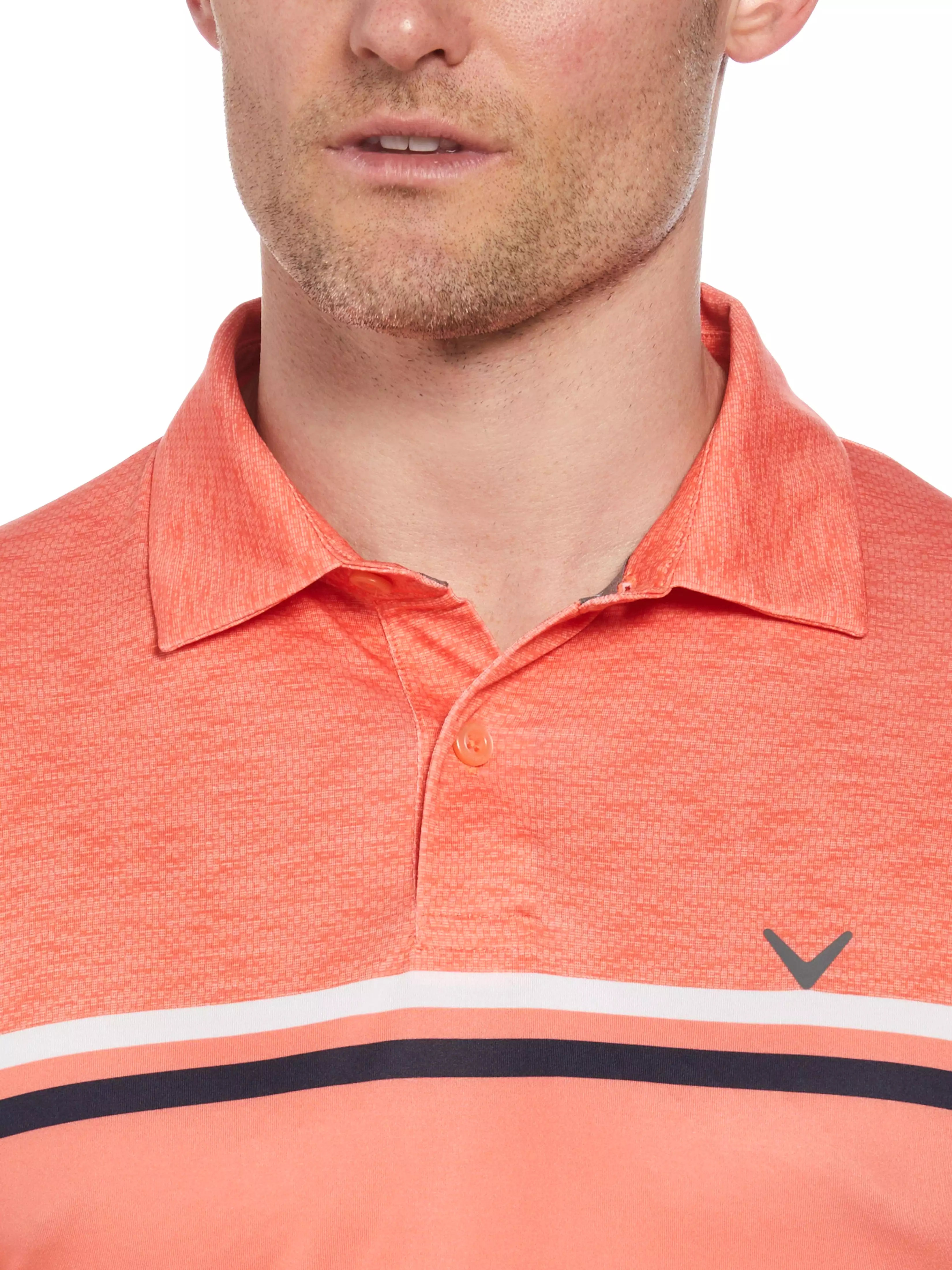 Mens Color Block Pattern Golf Polo