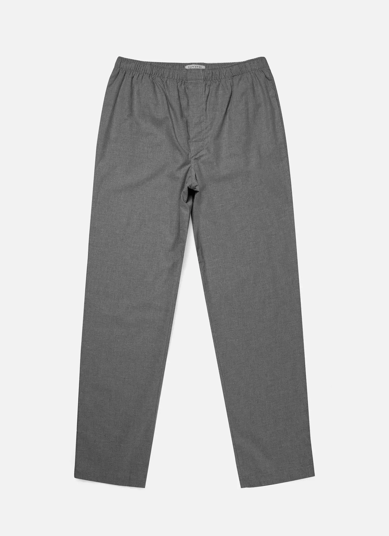 Men's Cotton Flannel Pyjama Set in Mid Grey Melange