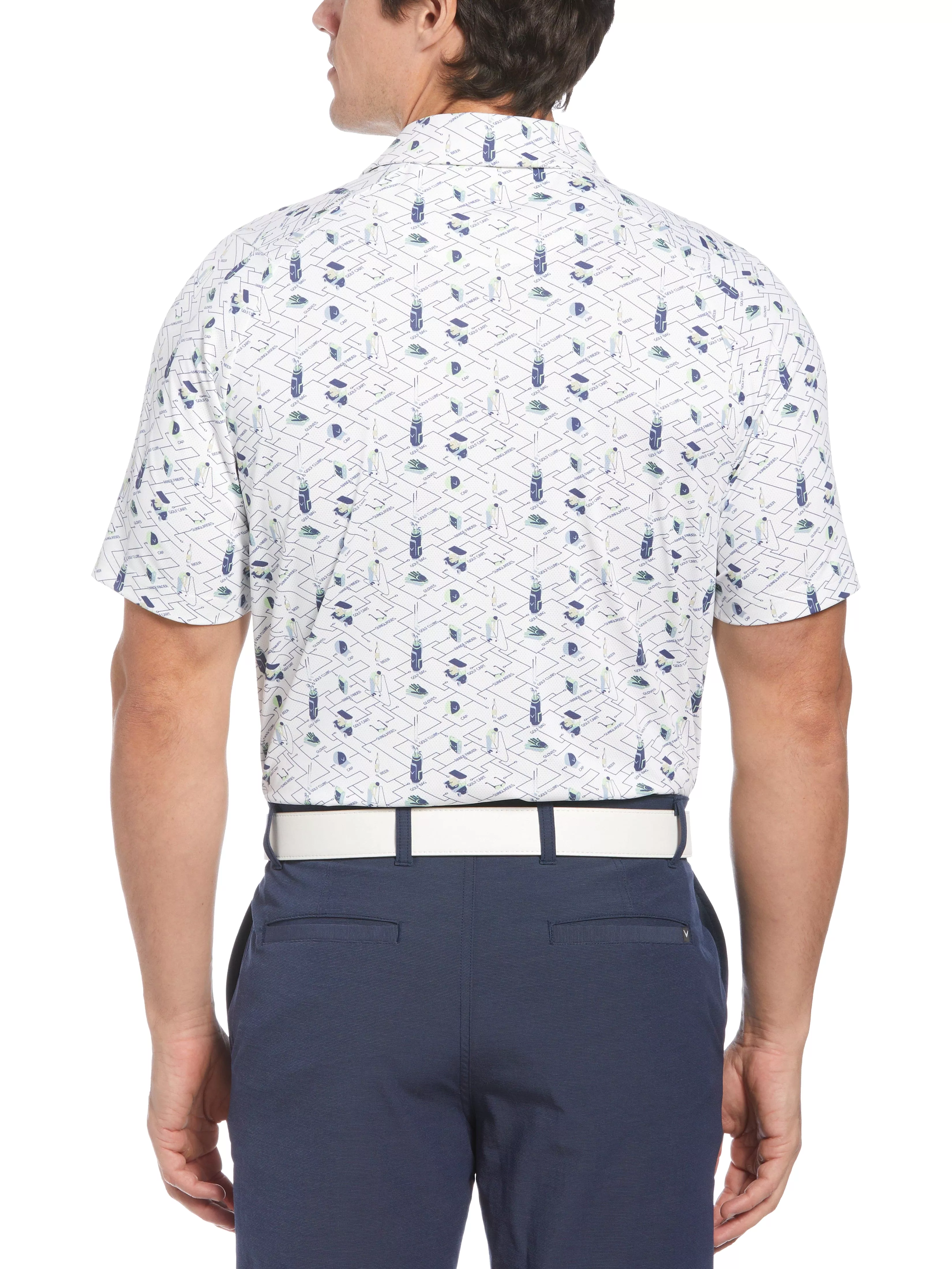 Mens Golf Essentials Print Polo