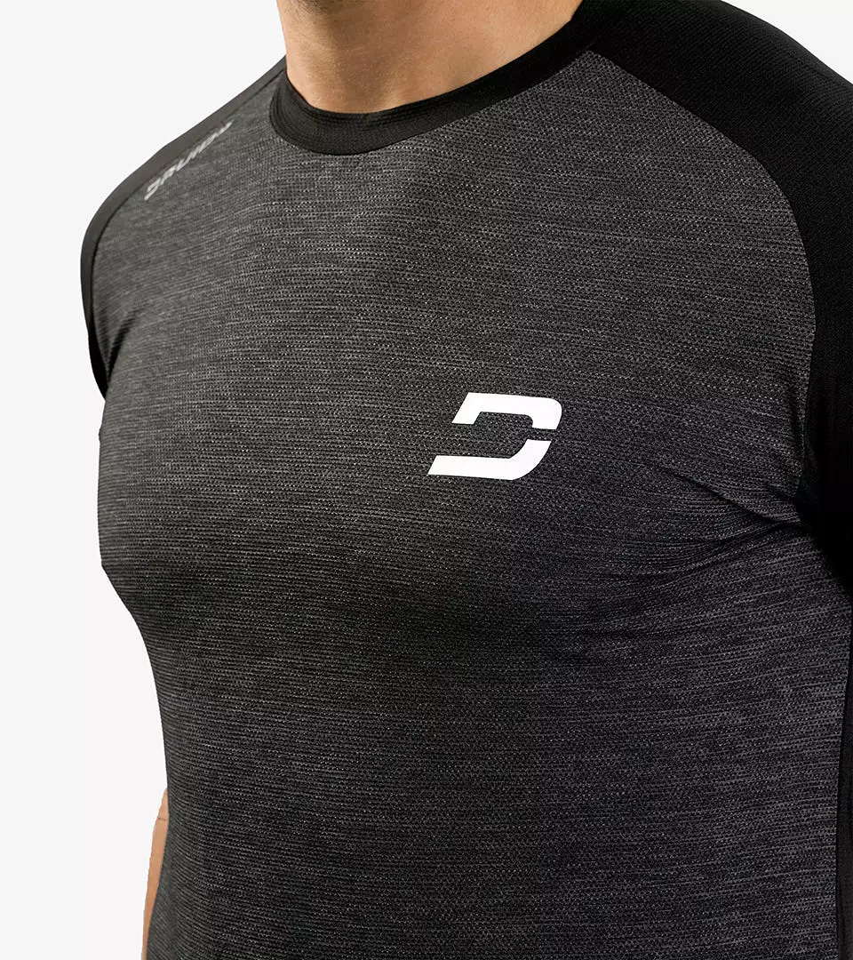 MEN'S HYBRID SPORTS T-SHIRT - CHARCOAL