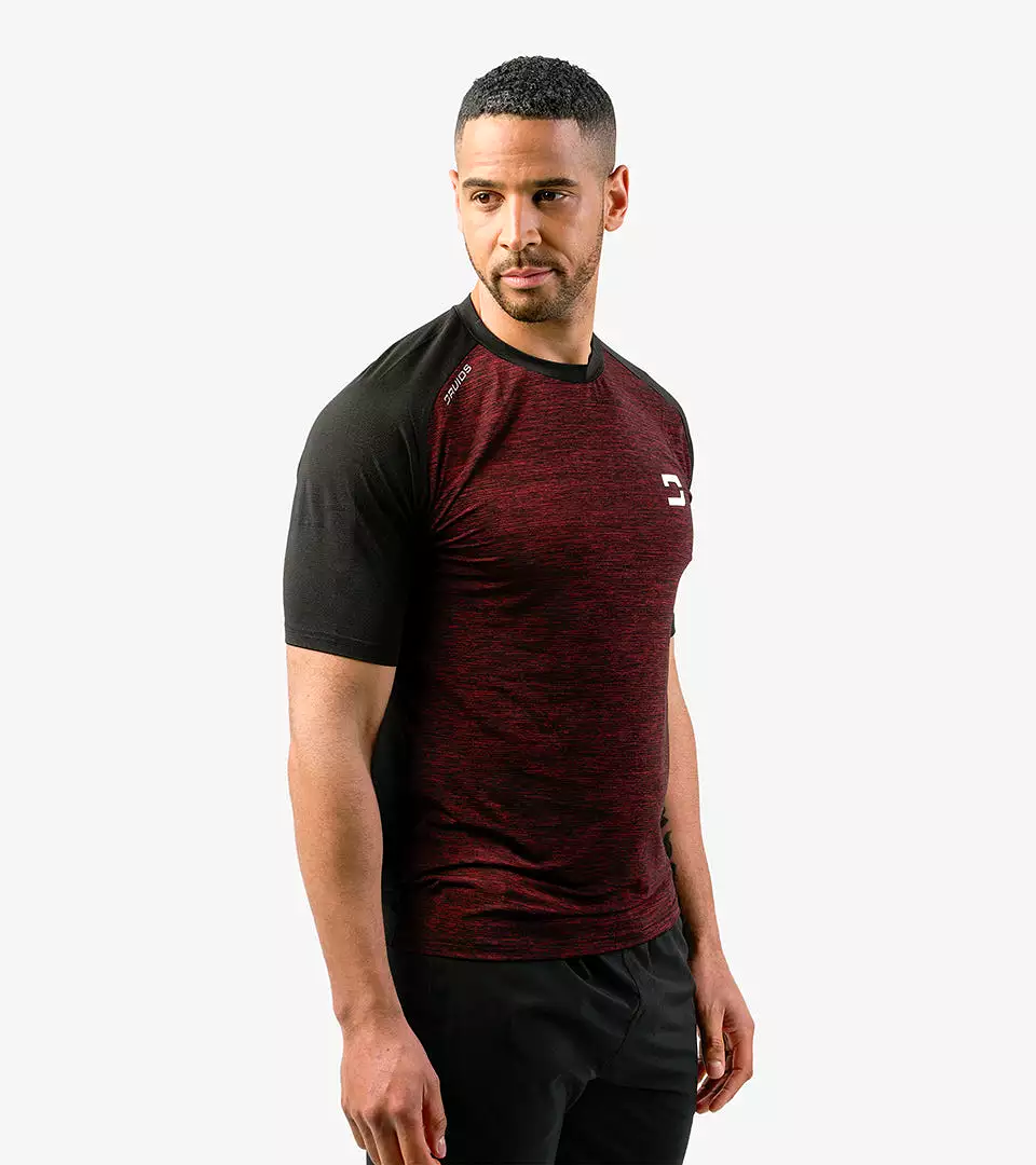 MEN'S HYBRID SPORTS T-SHIRT - RED