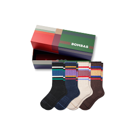 Men's Merino Wool Blend Calf Sock 4-Pack Gift Box