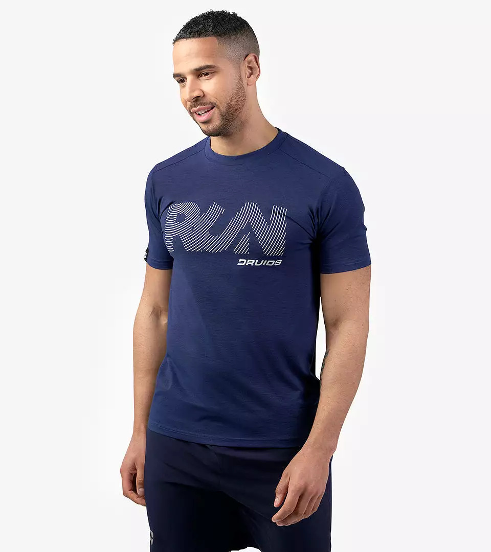 MEN'S RUN SPORTS T-SHIRT - NAVY