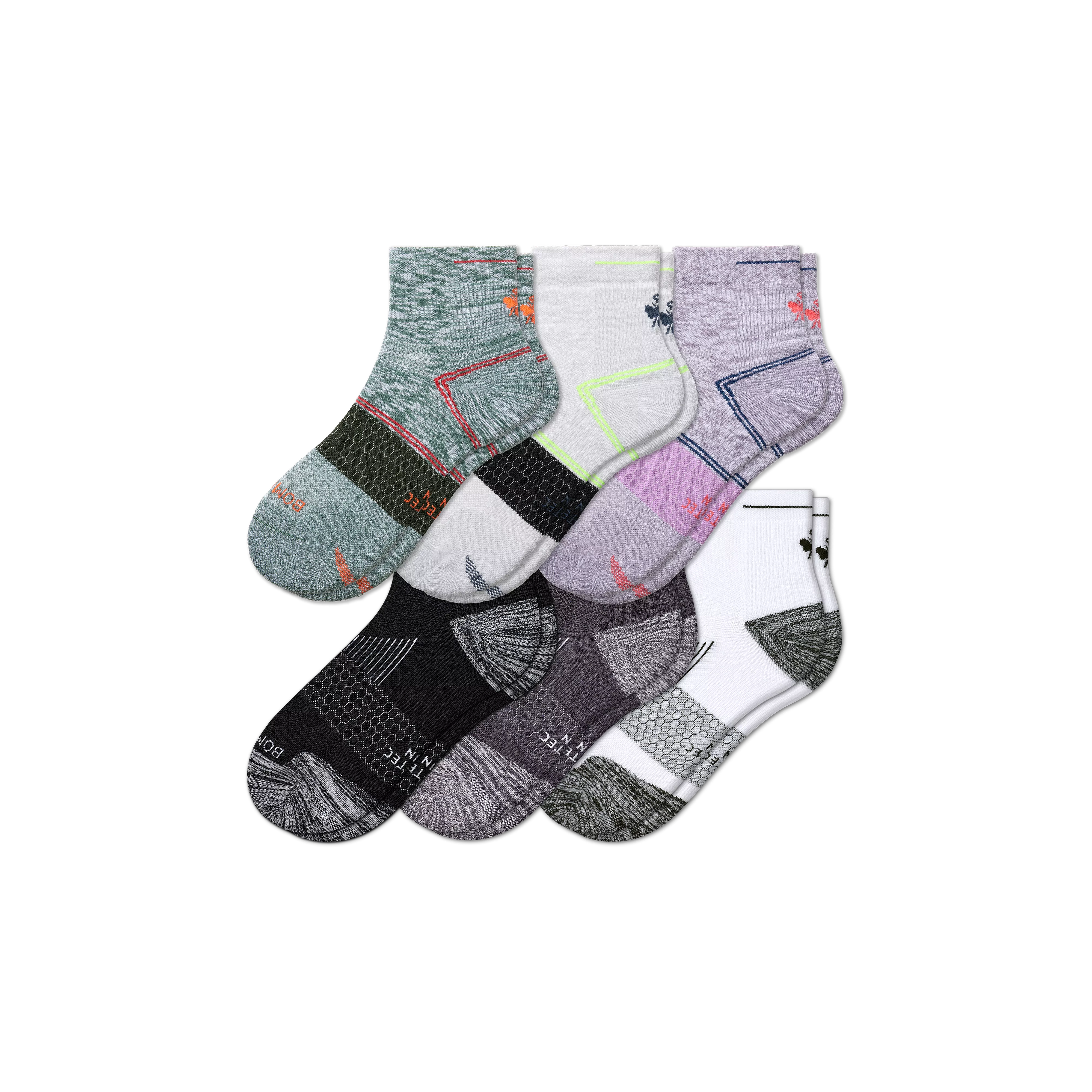 Men's Running Quarter Sock 6-Pack