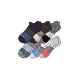 Men's Tri-Block Marl Ankle Sock 6-Pack