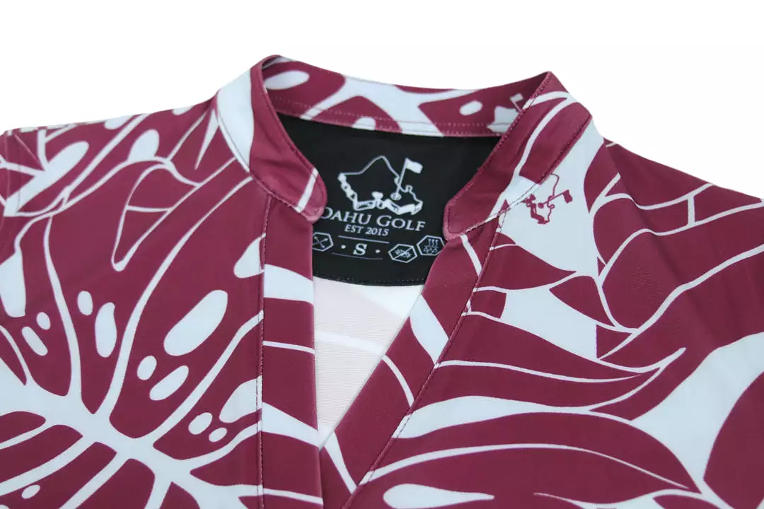 Monstera 2.0 Lilac Wine - OGA Women's Polo - Burgundy