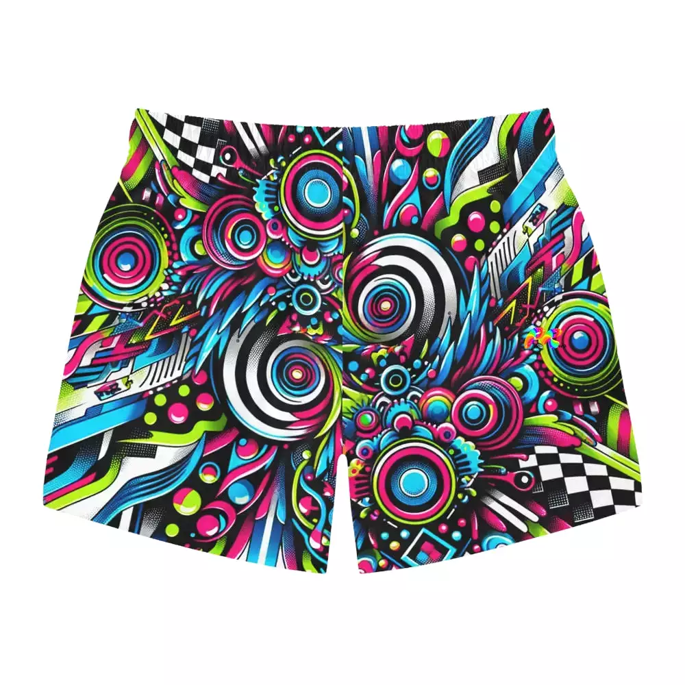 Neon Vortex Swim Trunks