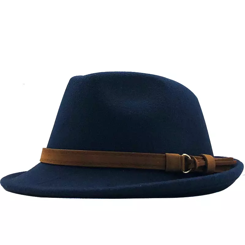 New Wool Women Men Fedora Hat For Winter Autumn Elegant Lady Gangster Trilby Felt Homburg Church Jazz Hat 55-58CM adjustable