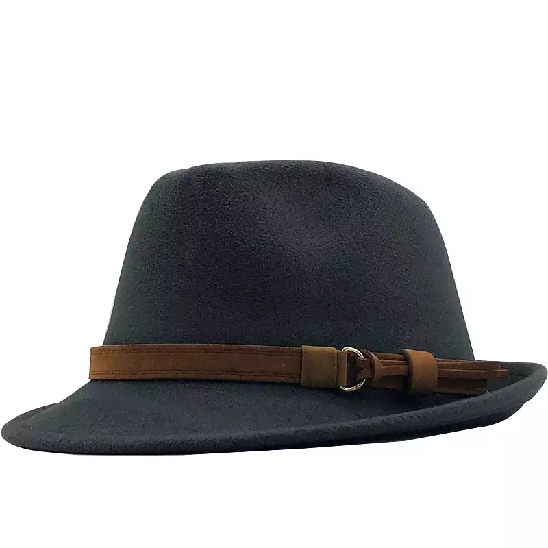 New Wool Women Men Fedora Hat For Winter Autumn Elegant Lady Gangster Trilby Felt Homburg Church Jazz Hat 55-58CM adjustable