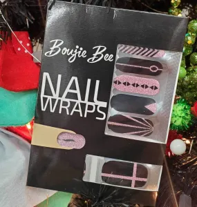 Pink & Black Nail Wraps