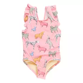 Pink Chicken Girls Liv Swimsuit - Pink Dogs