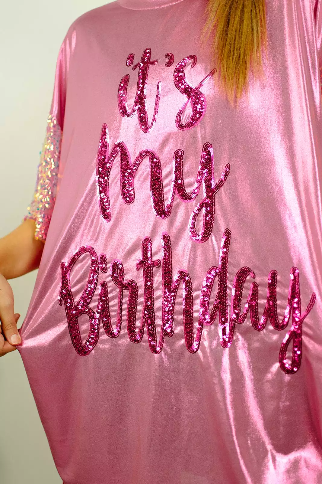 Pink It's My Birthday Sequin Dress