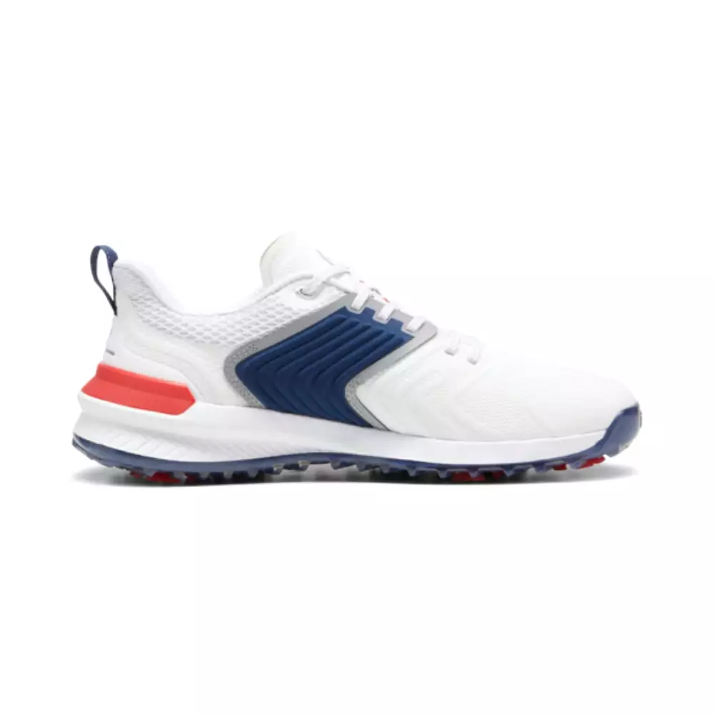 Puma Men's IGNITE Innovate Golf Shoes - Puma White/Persian Blue/Strong Red