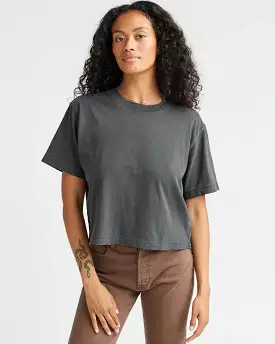 RicherPoorer Women's Relaxed Crop Tee - Stretched Limo