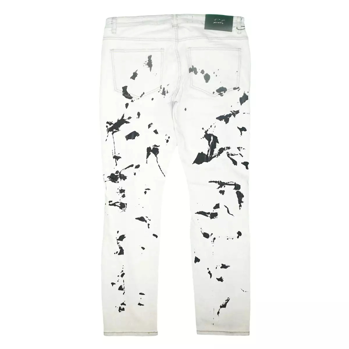 Salas Prem Distressed Stretch Splatter Denim (White) /C2