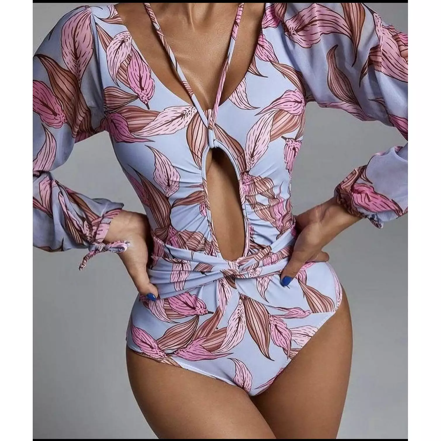 Sexy one-piece printed bikini swimsuit