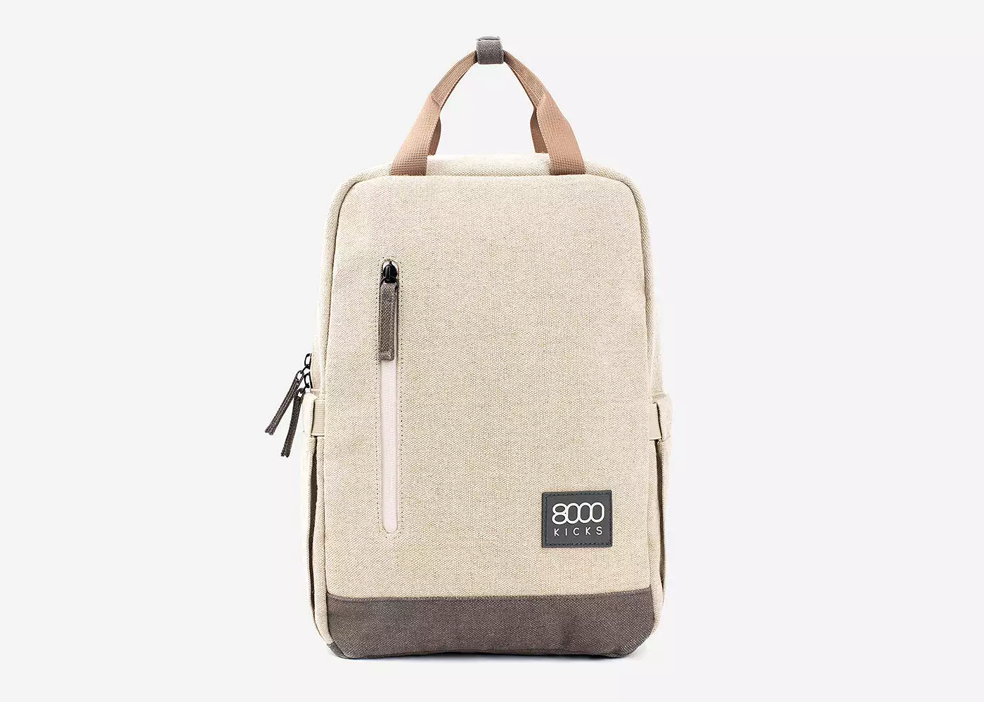 Small Hemp Backpack in Beige and Green