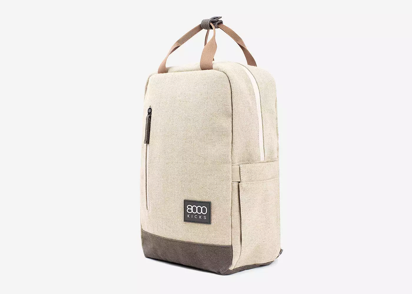 Small Hemp Backpack in Beige and Green