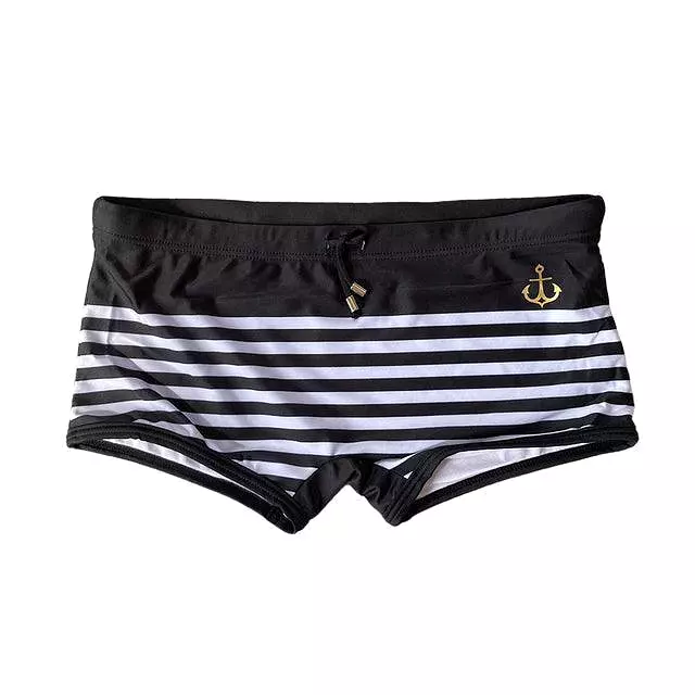 Striped Swim Trunks For Men