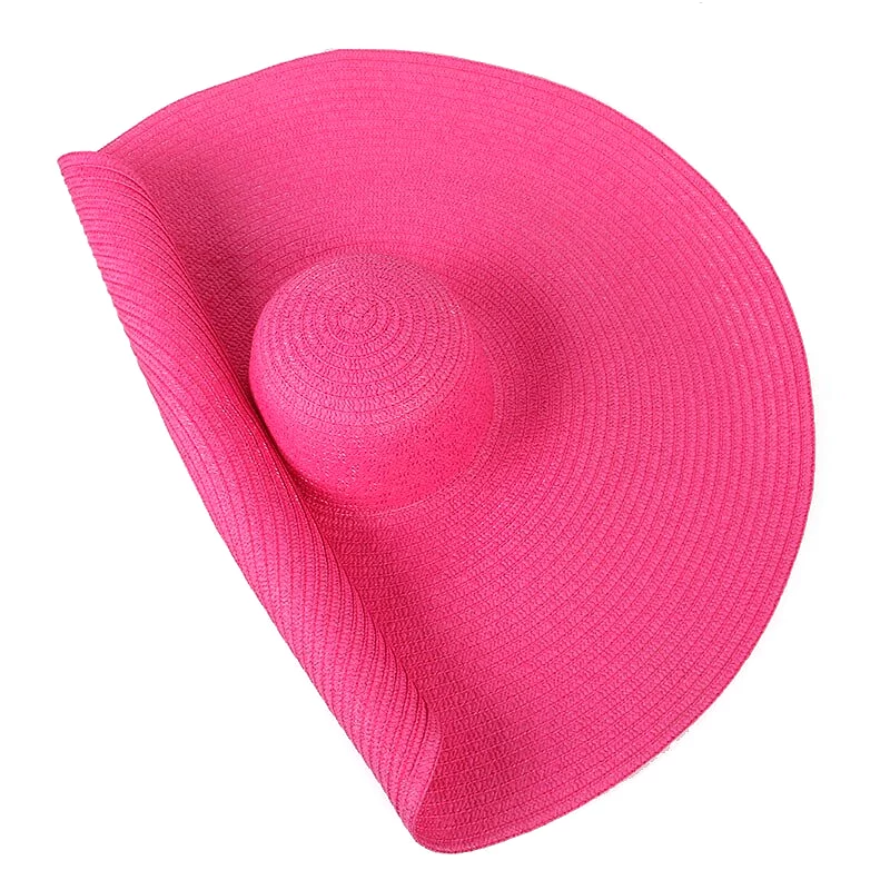 Sun Hat 25CM Wide Brim Oversized Beach Hats For Women Large Straw Hat