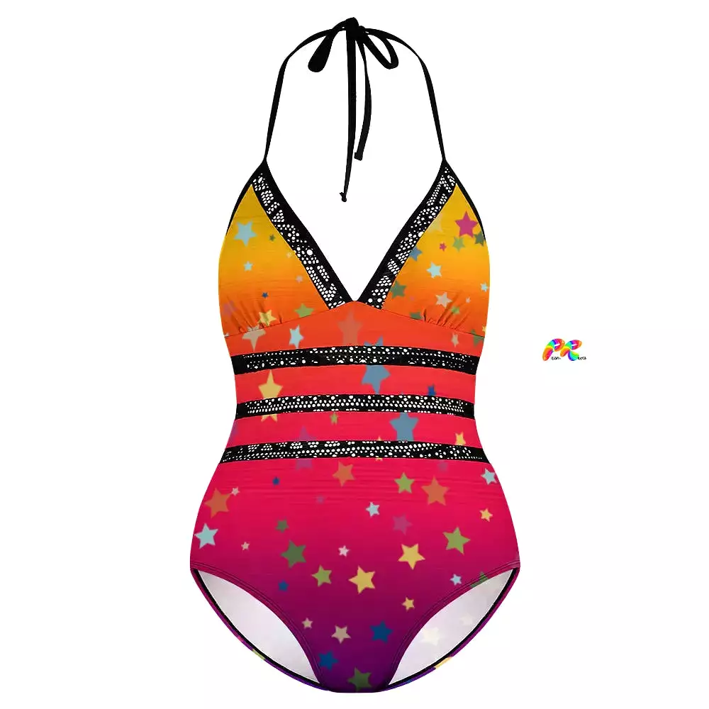 Sunset Stars Plus Size One Piece Swimsuit