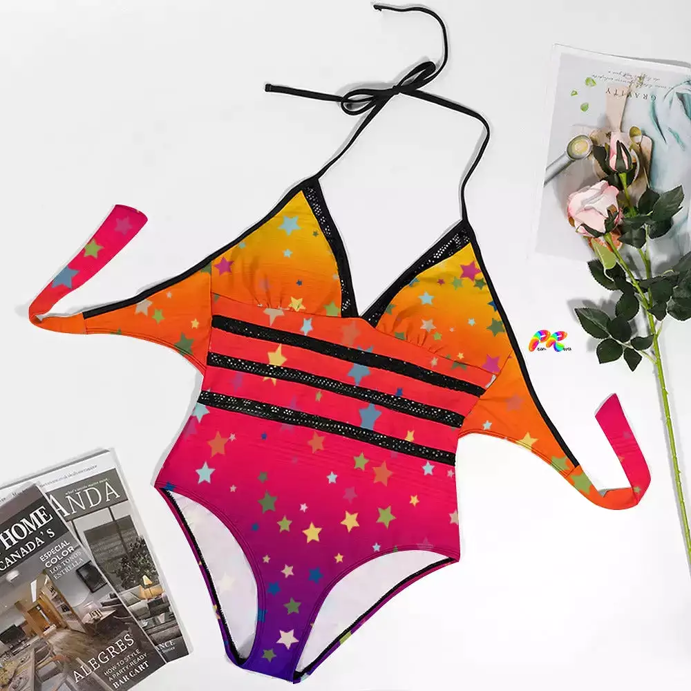 Sunset Stars Plus Size One Piece Swimsuit