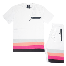 Sunset Stripe Short Set (Pink) /C6