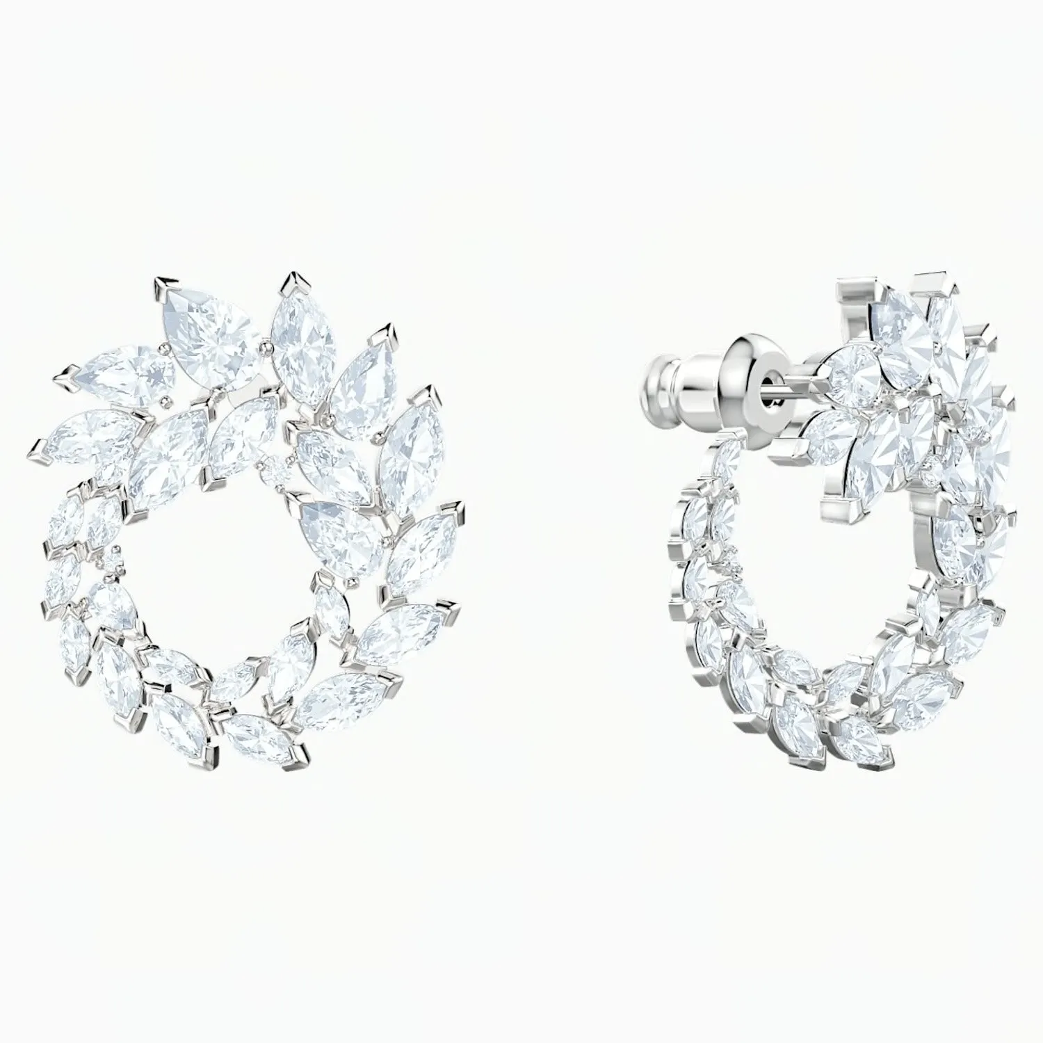 Swarovski LOUISON HOOP EARRINGS, White, Rhodium -5419245/5450934