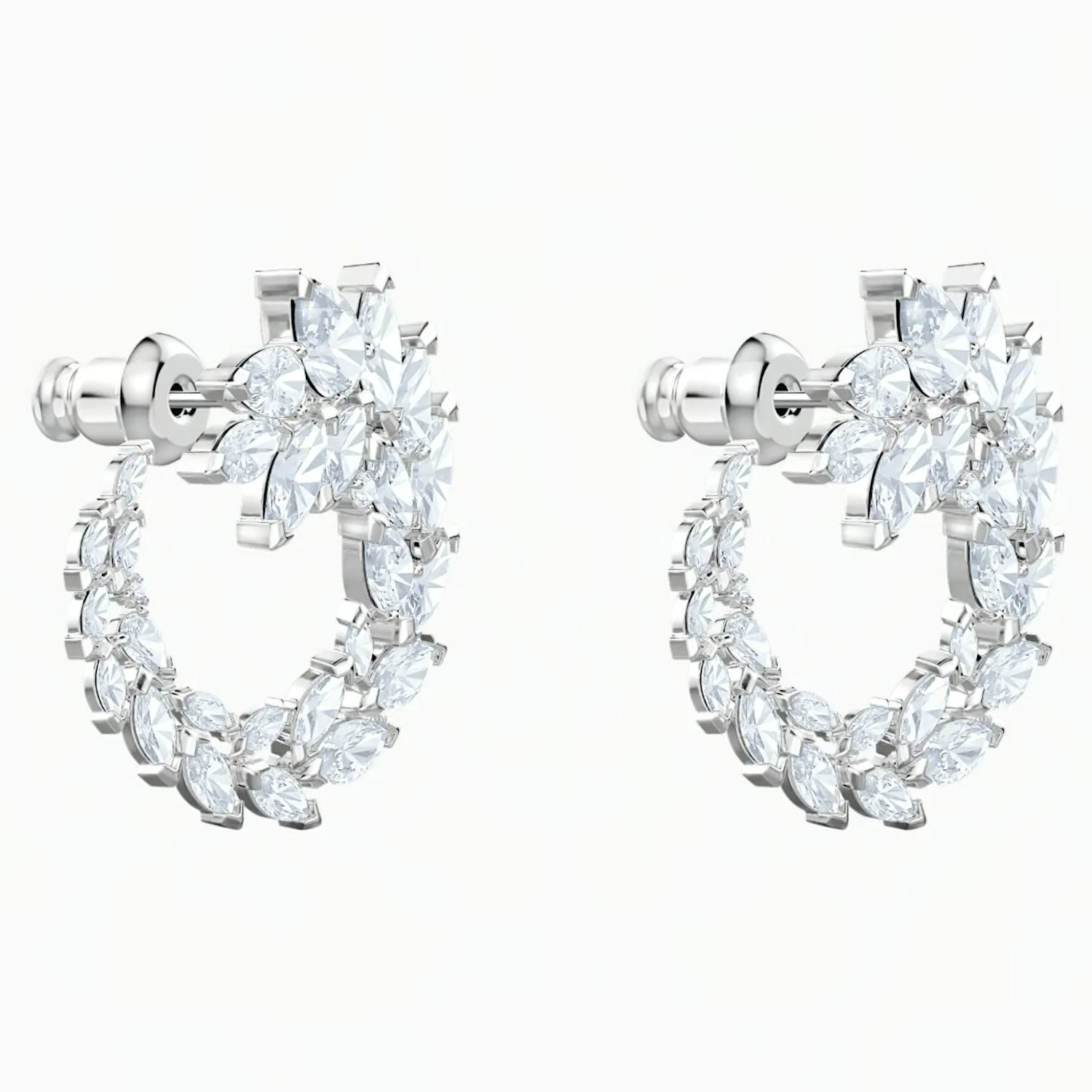 Swarovski LOUISON HOOP EARRINGS, White, Rhodium -5419245/5450934