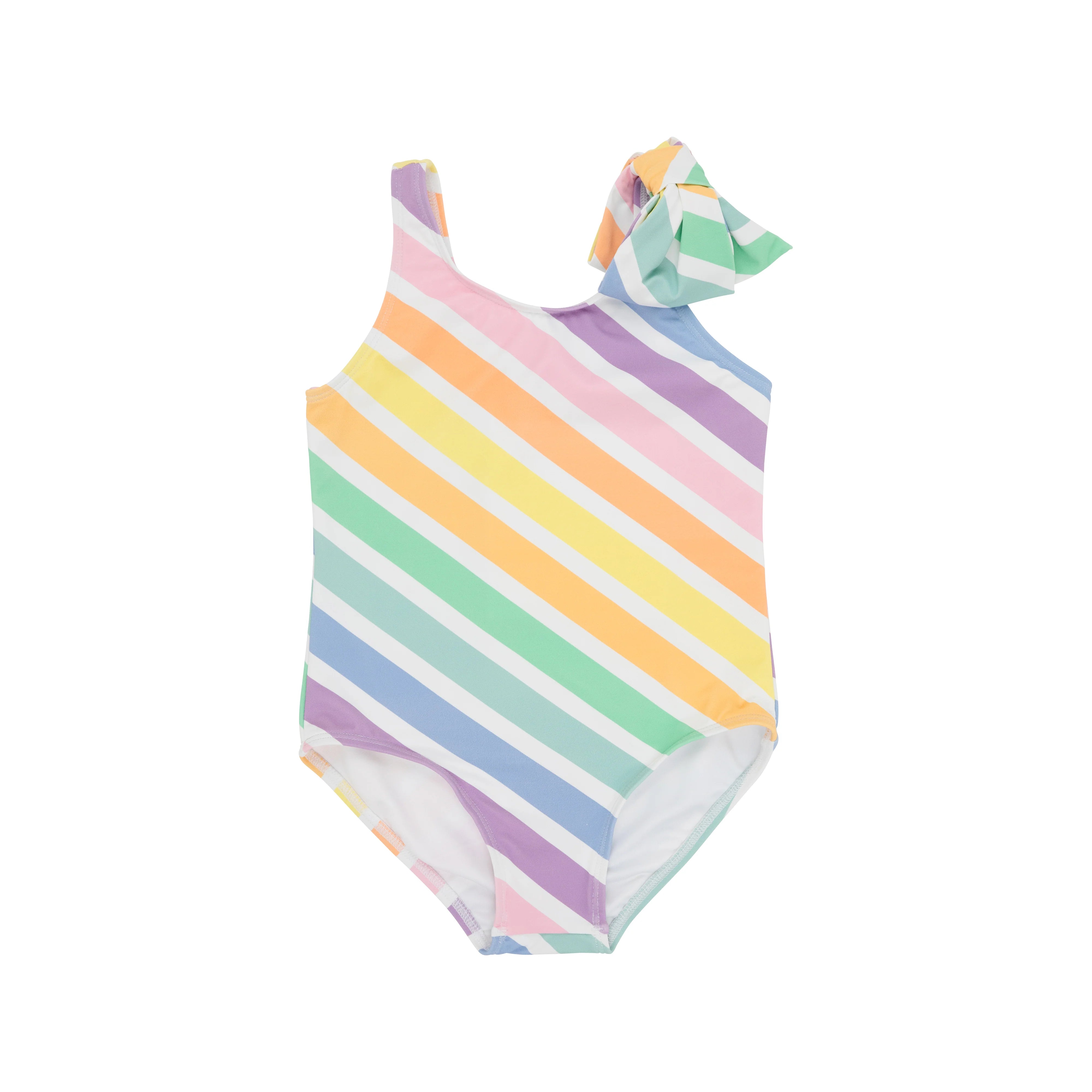 The Beaufort Bonnet Company - Rainbow Rollerskate Stripe Brookhaven Bow Bathing Suit