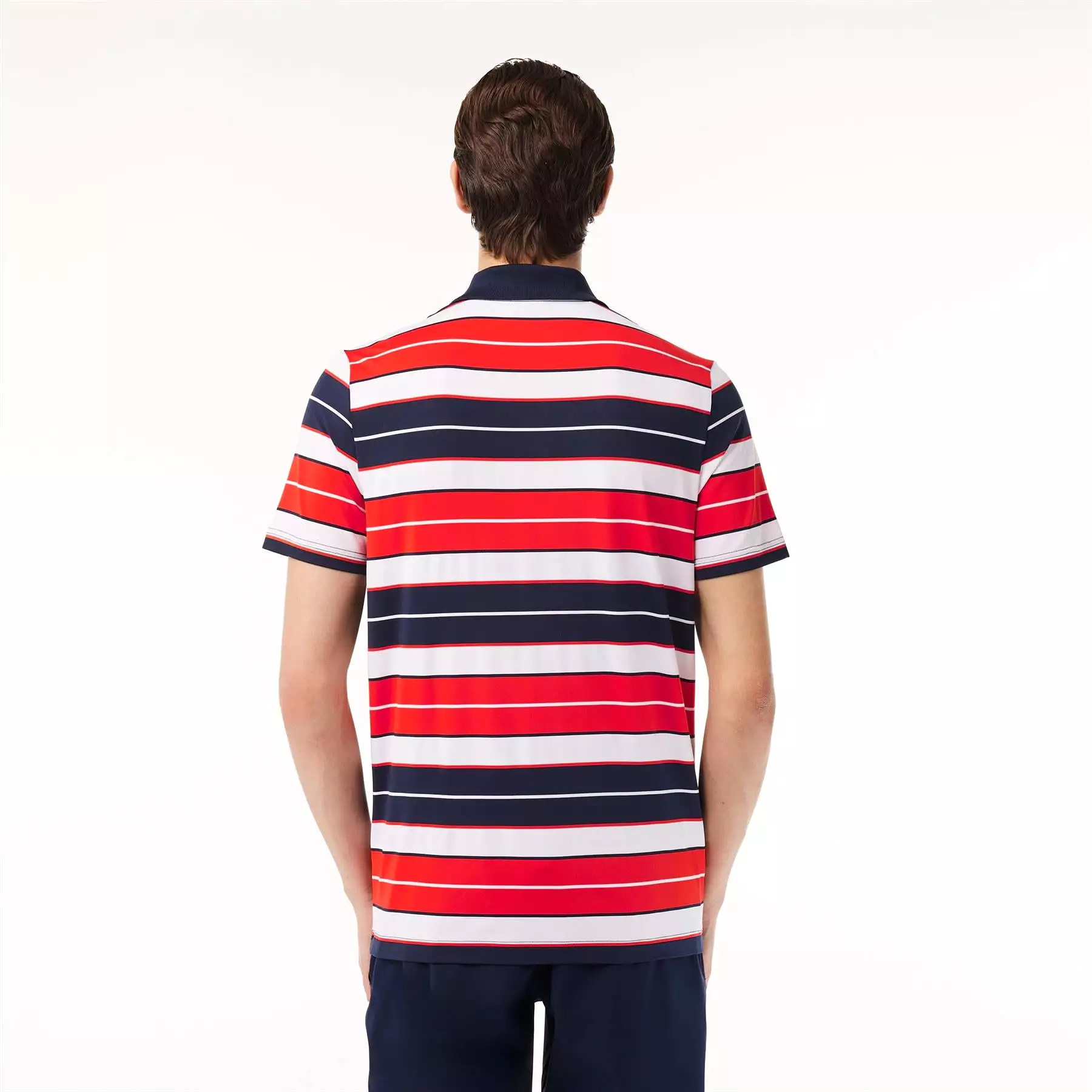 Ultra-Dry Regular Fit Striped Polo Red/White/Navy - SS24