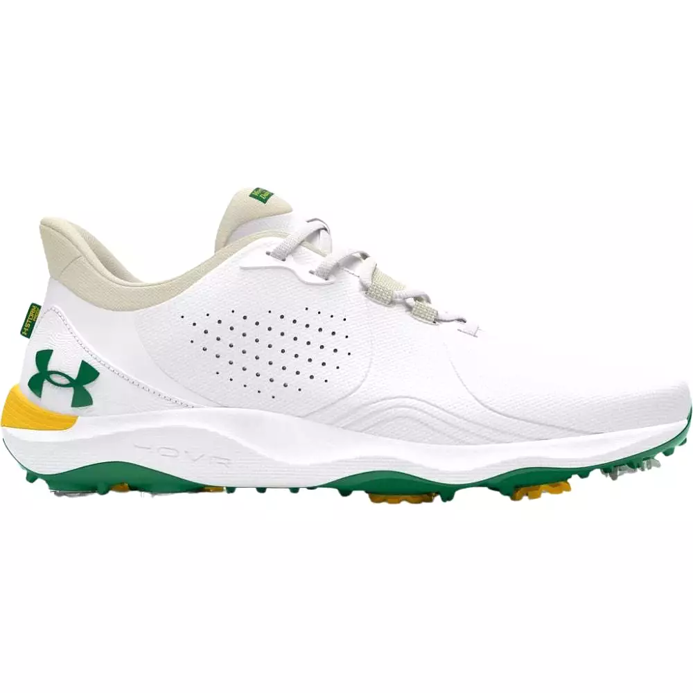 Under Armour Men's UA Drive Pro Patrons Edition Golf Shoes - White/Silt/Classic Green