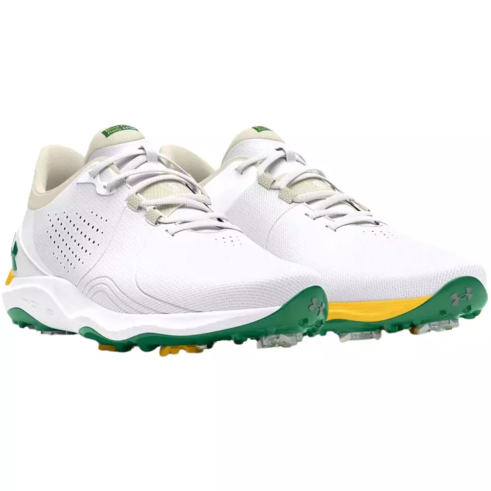 Under Armour Men's UA Drive Pro Patrons Edition Golf Shoes - White/Silt/Classic Green