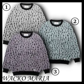 WACKO MARIA  |Crew Neck Leopard Patterns Unisex Wool Nylon Street Style