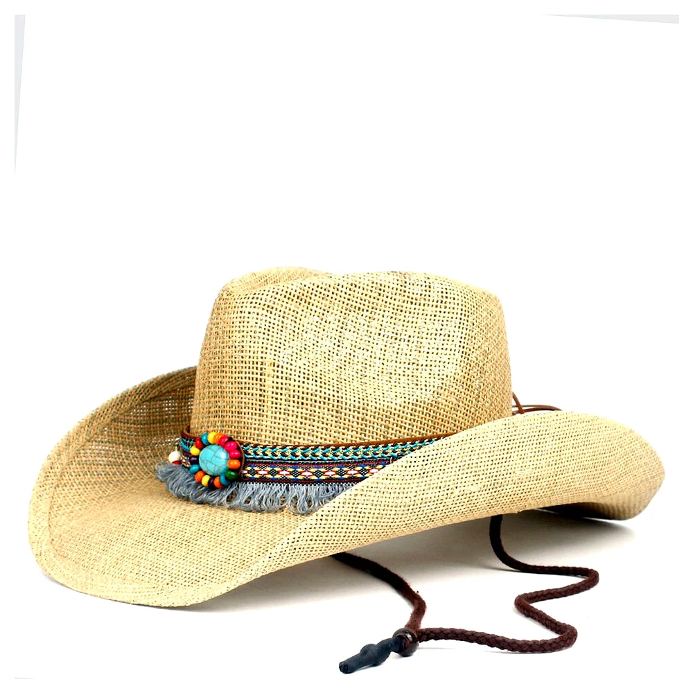 Western Cowboy Hat100% Straw Men Women Cowgirl Summer Hats For Lady Sun Hat Sombrero Hombre Beach Cowgirl Jazz