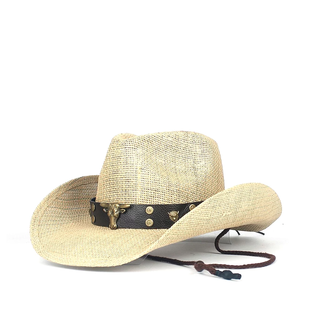 Western Cowboy Hat100% Straw Men Women Cowgirl Summer Hats For Lady Sun Hat Sombrero Hombre Beach Cowgirl Jazz