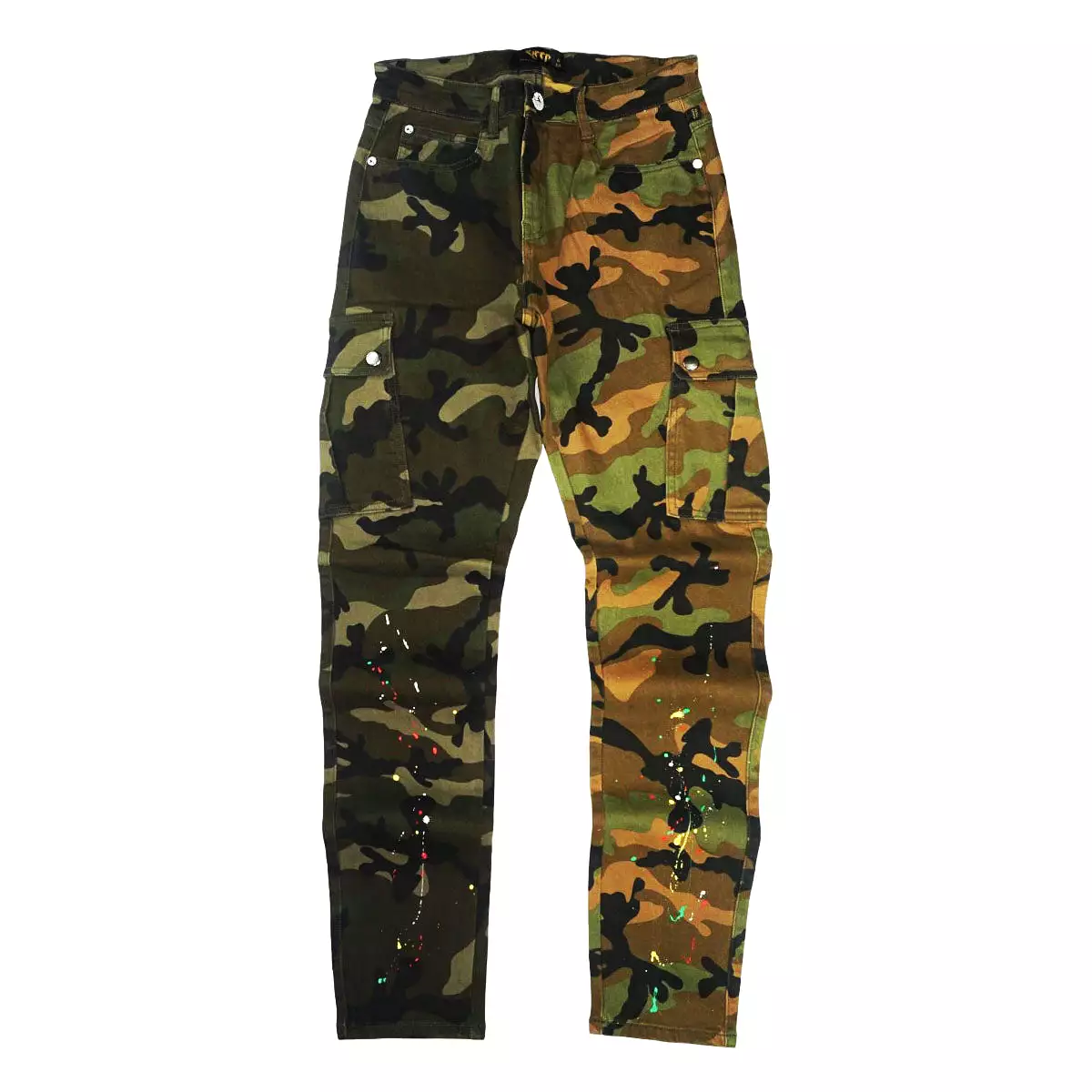 Wild Stone Washed Skinny Mixed Pants (Camo) / C1