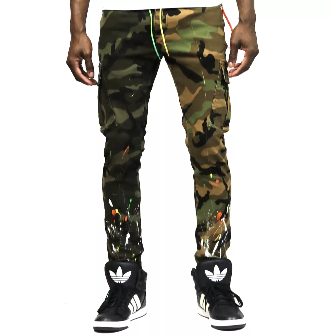 Wild Stone Washed Skinny Mixed Pants (Camo) / C1