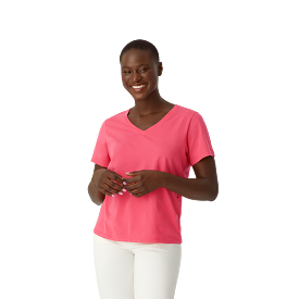 Women's Garment Wash V-Neck T-Shirt